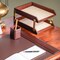 Dacasso Chocolate Brown Leather Double Letter Trays AG-3420 - alternate 5
